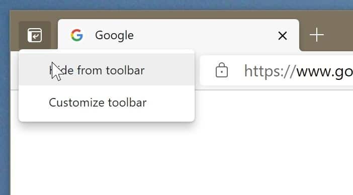 show or hide vertical tabs button in Edge Browser pic2
