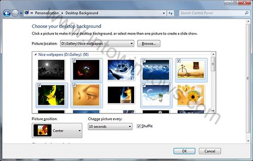 Como usar o recurso de apresentação de slides da área de trabalho do Windows 7 pic1
