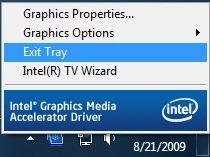 Como remover o ícone de gráficos Intel da bandeja do sistema do Windows 7 pic1