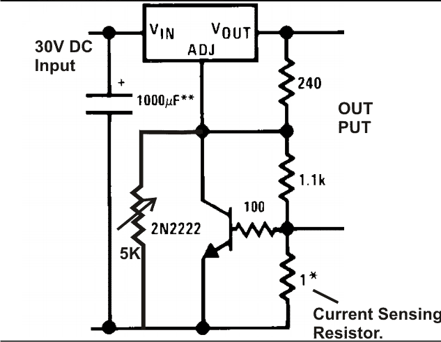 CIRCUITO DE CONTROLE DE CORRENTE LM317