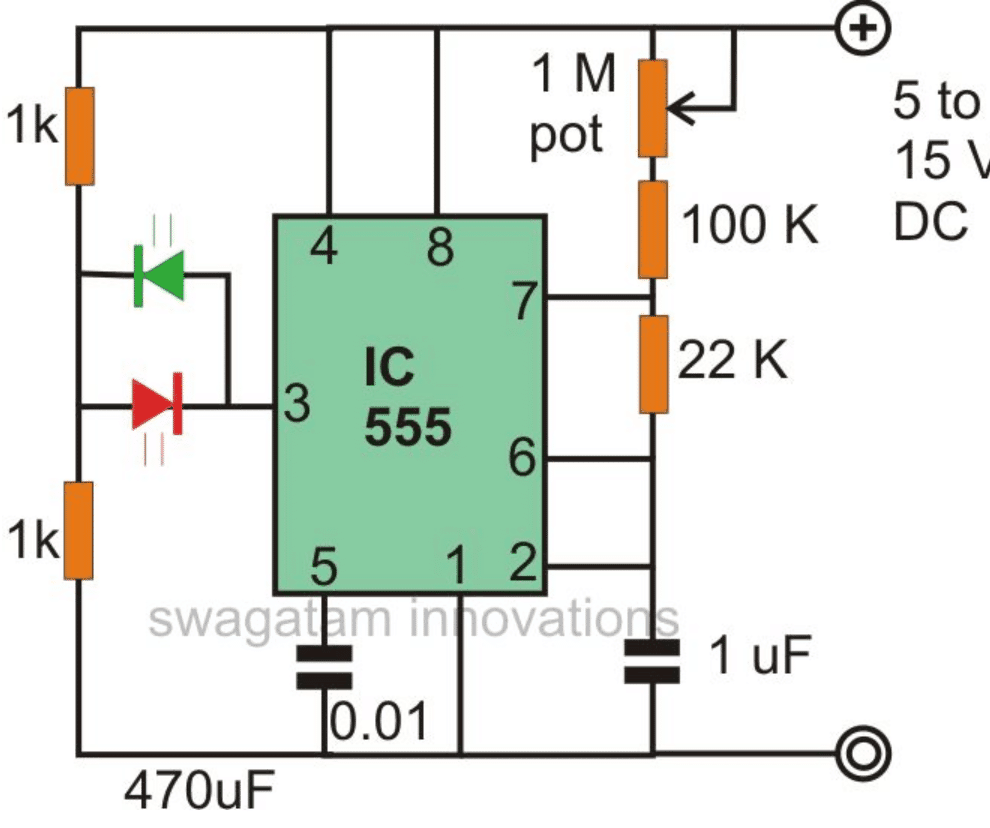 CIRCUITO DE PISCA-PISCA DE LED ALTERNATIVO USANDO IC 555