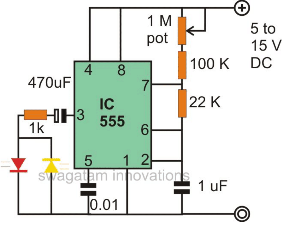 CIRCUITO FADER DE LED USANDO IC 555