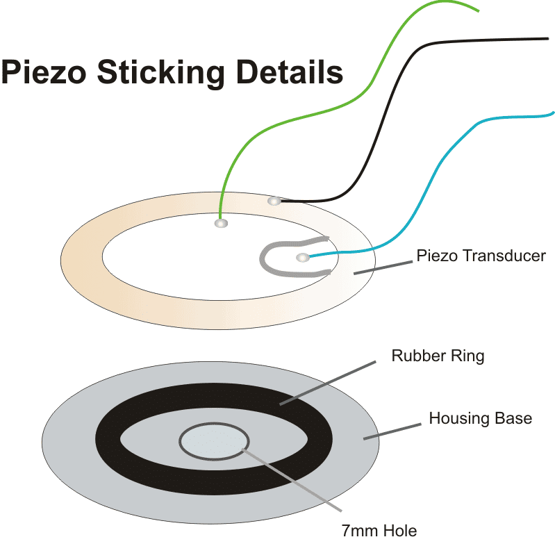 COMO COLAR O TRANSDUTOR PIEZO EM UM ANEL DE BORRACHA E CAIXA PARA SOM MÁXIMO