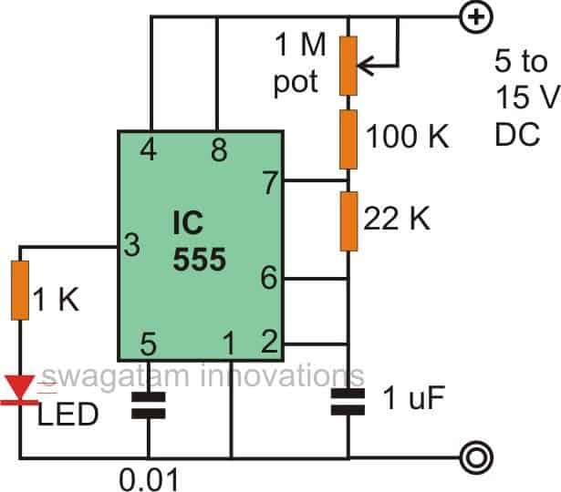 EFEITO DE DESVANECIMENTO INTERMITENTE COM CIRCUITO IC 555