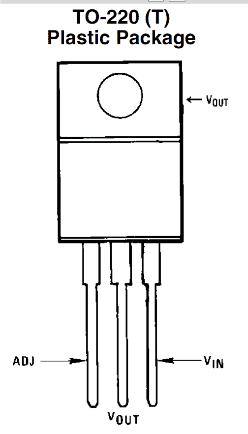 ESPECIFICAÇÕES DE PINAGEM LM317 IC TO-220