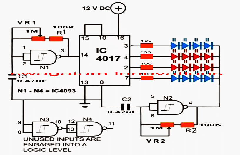 PISCANDO + PERSEGUINDO A LUZ ESTROBOSCÓPICA USANDO O CIRCUITO IC 4017