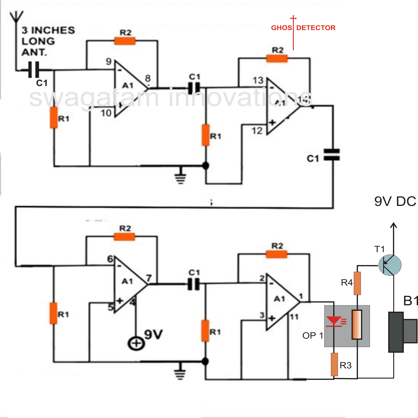 Como fazer um circuito detector de fantasmas 1 Operação do Circuito