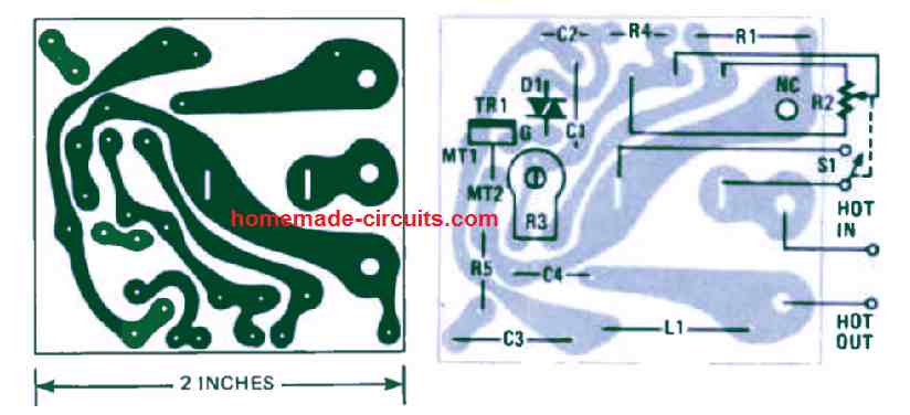 Como fazer um circuito controlador de aquecedor de 25 A e 1500 watts 9 Projeto PCB