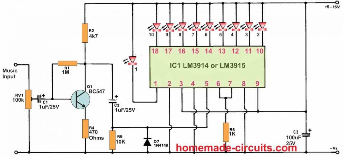 Medidor VU de 10 LEDs