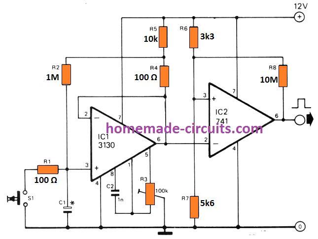 2 melhores circuitos temporizadores de longa duração explicados 11 Temporizador de longa duração usando amplificadores operacionais