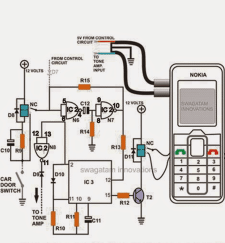 Circuito de segurança de alerta de chamada de telefone celular 1 Como funciona o circuito de controle