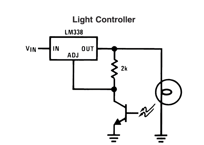 Circuitos de Aplicação IC LM338 9 Circuito Controlador de Luz