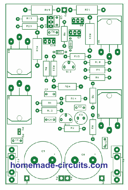 Pista de PCB e Diagramas de Layout de Componentes