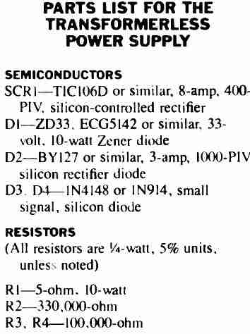 Circuito de fonte de alimentação sem transformador de alta corrente 19 Tabela 1