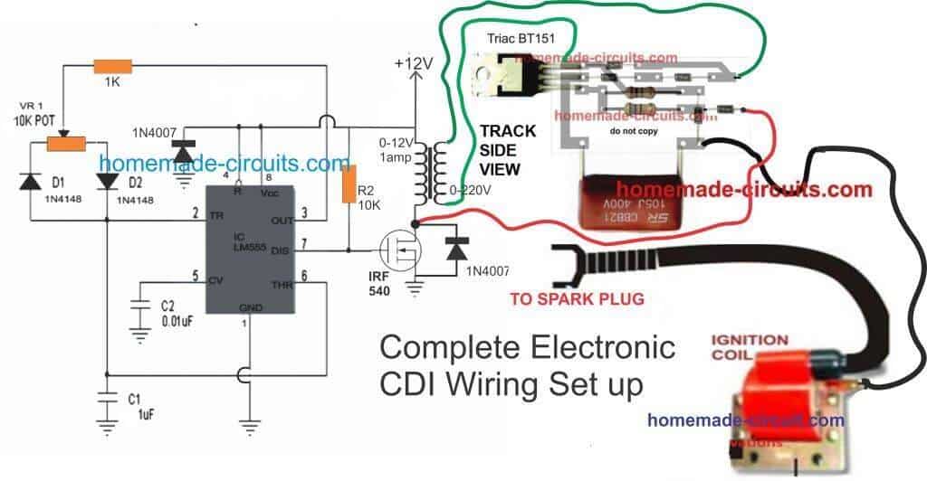 Circuitos eletrônicos de ignição por descarga capacitiva (CDI) de 12 V CC 5 Projeto de CDI aprimorado finalizado com controle PWM
