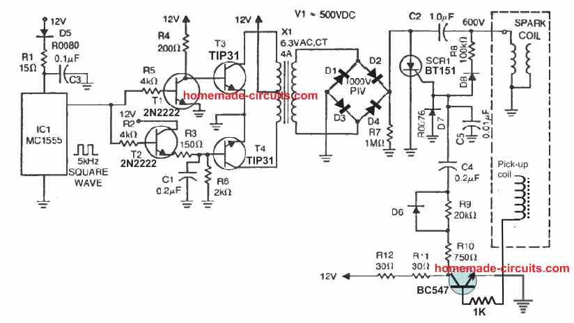 Circuitos eletrônicos de ignição por descarga capacitiva (CDI) de 12 V CC 11 Com gatilho de coleta