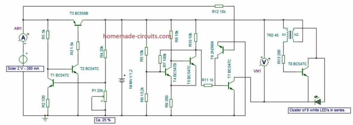 Circuito de Luz Solar de Jardim Simples - Com Corte Automático 15 Luz de jardim solar de 1,5 V com recursos aprimorados