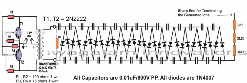 Faça este circuito ionizador de ar do carro 1 Diagrama de circuito