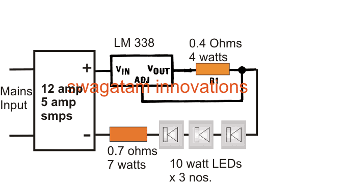 Circuito de driver de LED de corrente constante de 30 watts