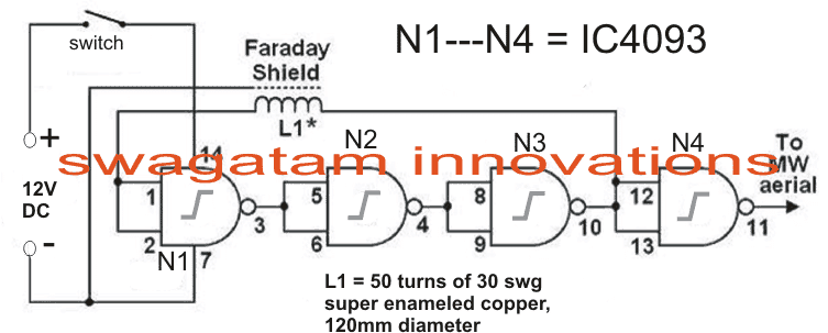 Circuito Detector de Metais - Usando o Oscilador de Frequência de Batida (BFO) 1 Diagrama de circuito
