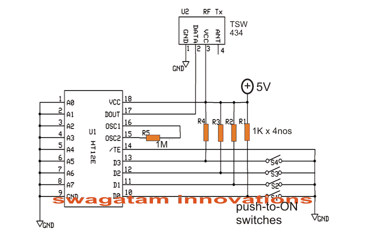 Circuito de controle remoto RF simples sem microcontrolador 9 Montagem dos módulos