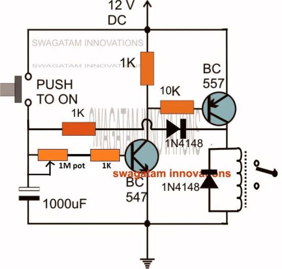 Temporizador de 1 a 10 minutos usando apenas dois transistores