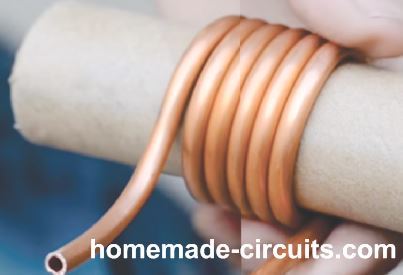 A bobina de trabalho pode ser construída de acordo com a seguinte instrução