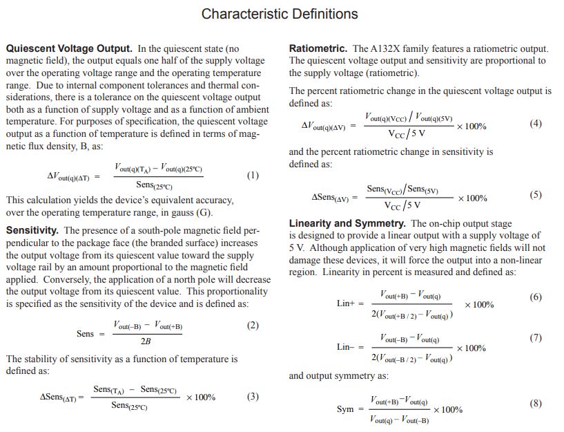 Funcionamento Ratiométrico Especificado