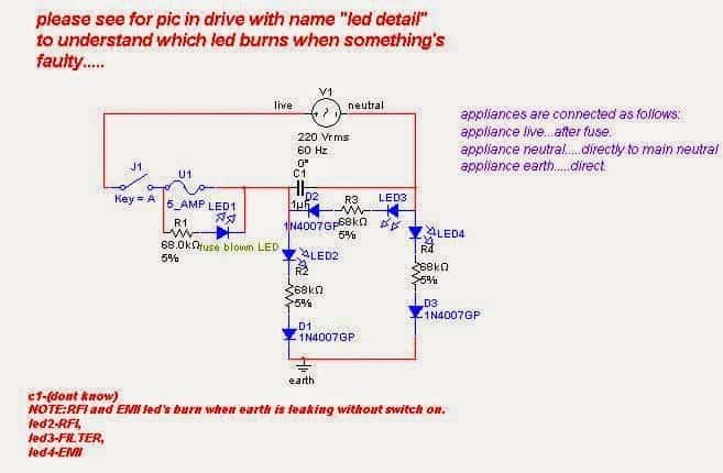 Fase CA, Neutro, Circuito Indicador de Falta à Terra 1 Especificações técnicas