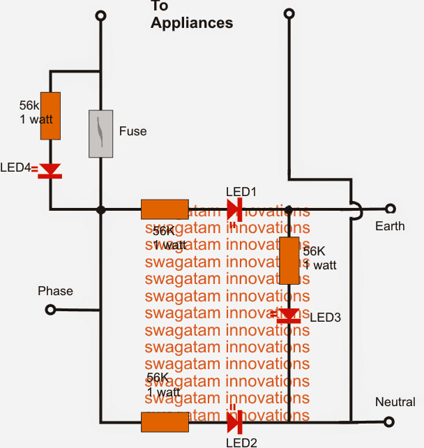 Fase CA, Neutro, Circuito Indicador de Falta à Terra 13 Esquema Simplificado