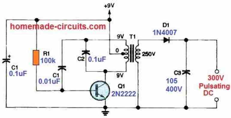 Circuito Gerador de 9V a 300V