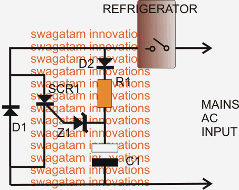 Circuito de partida suave do motor do refrigerador 1 Diagrama de circuito