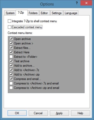 Remova o 7-zip do menu de contexto no Windows step2