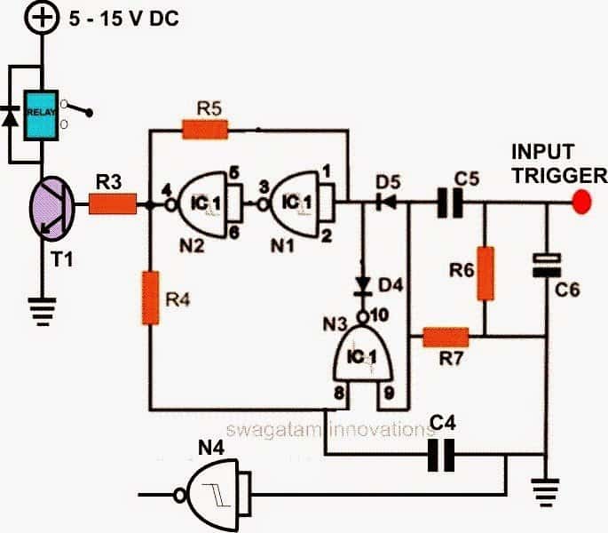 Circuito de controle remoto de celular vibratório 3 O circuito do flip-flop