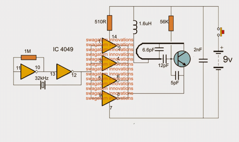 TRANSMISSOR DE 303 MHz usando 4049 IC