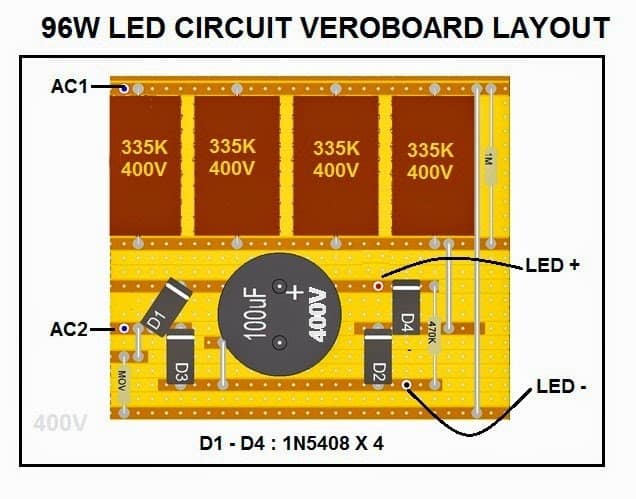 Tubo de luz LED baseado em capacitor usando LEDs de 1 watt 5 Usando um indutor como supressor de surto