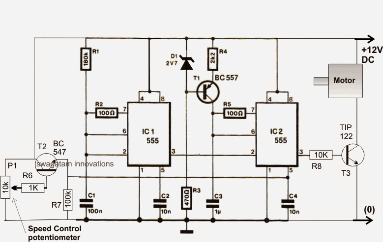 Circuito controlador de soprador de ar PWM para fogões de biomassa 1 Usando dois IC 555 para o controle do ventilador PWM