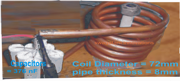 Circuito de aquecedor de indução movido a energia solar 3 O tamanho da bobina de trabalho