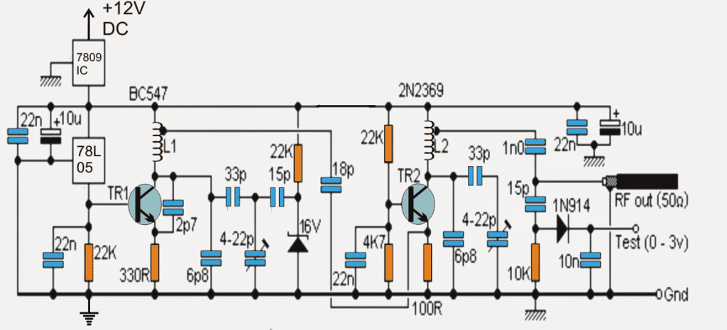 Como fazer um poderoso circuito de interferência de sinal de RF 1 Diagrama de circuito