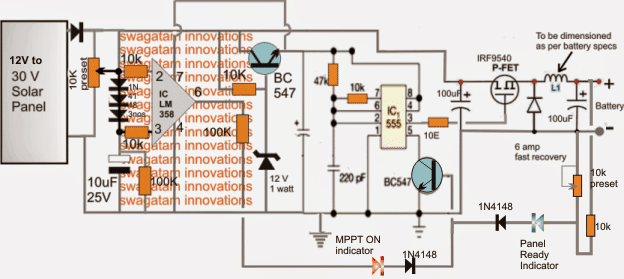 Circuito de carregador solar de celular 1 Especificações técnicas