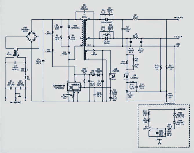 Circuito SMPS do Monitor LCD 1 Diagrama de circuito