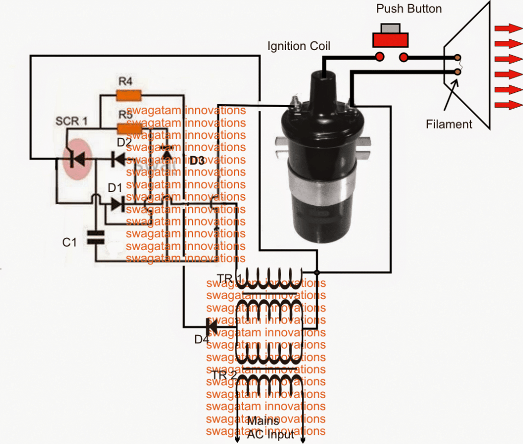 Fazendo um circuito de descarga de RF forte 1 Diagrama de circuito