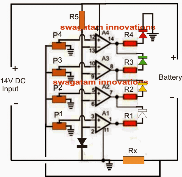 Circuito Indicador de Corrente da Bateria - Corte de Carregamento Disparado por Corrente 5 Diagrama de circuito