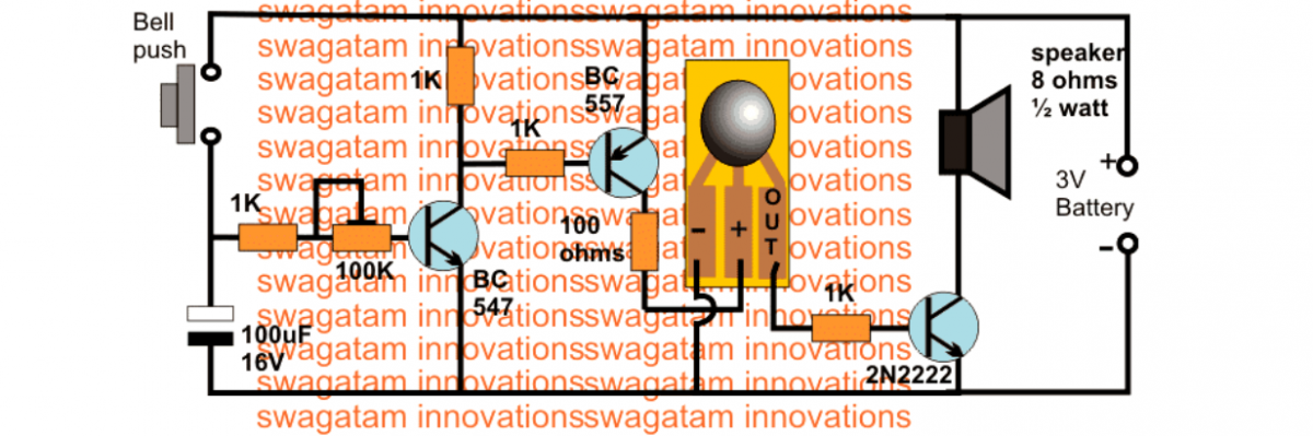 Circuito de campainha musical simples 2 Diagrama de circuito