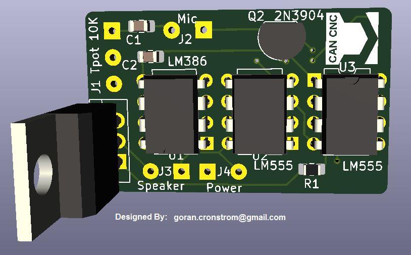 Como fazer um circuito preventivo de latidos de cães usando a dissuasão de alta frequência 7 Projeto PCB