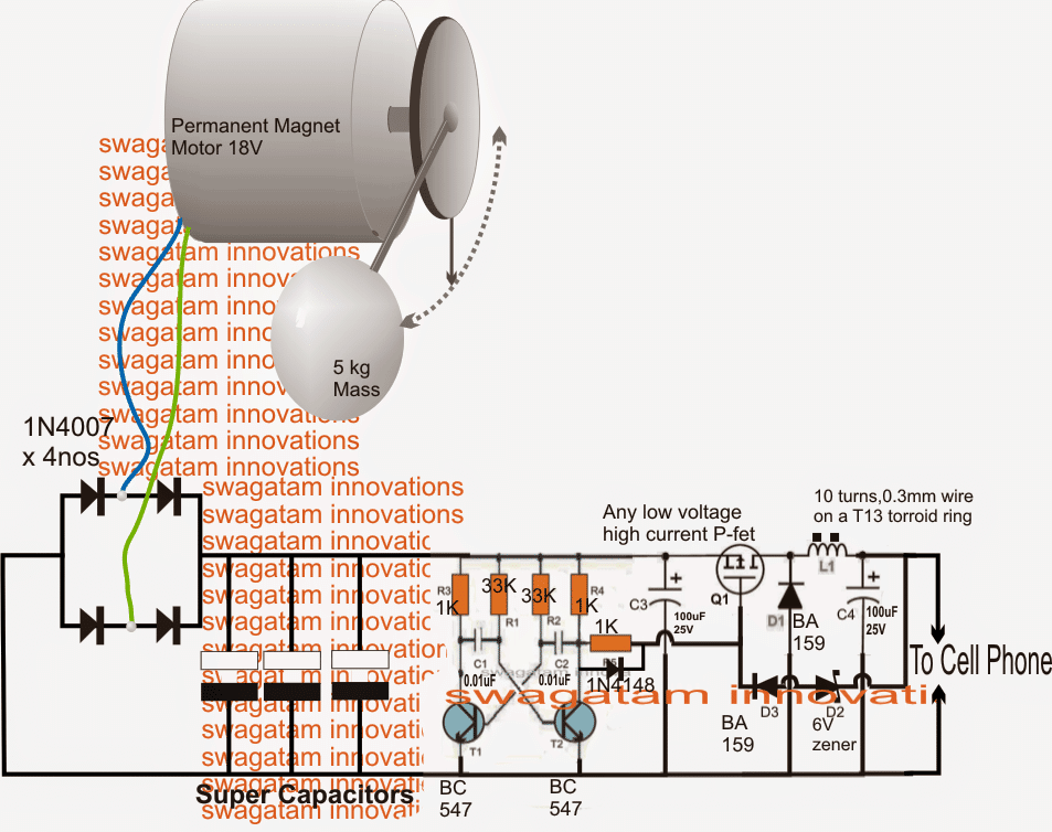 Circuito de carregador de celular usando gerador de pêndulo 3 Diagrama de circuito