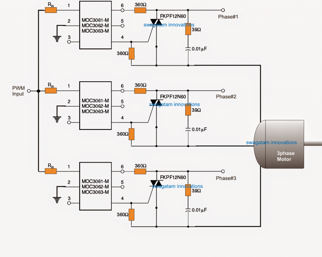 Circuito de partida suave do motor PWM para evitar alto consumo durante a chave de alimentação LIGADA 7 Integrando um controlador Triac de cruzamento zero
