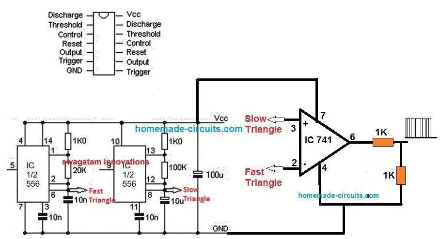 Circuito PWM de onda senoidal (SPWM) usando Opamp 7 Diagrama de circuito
