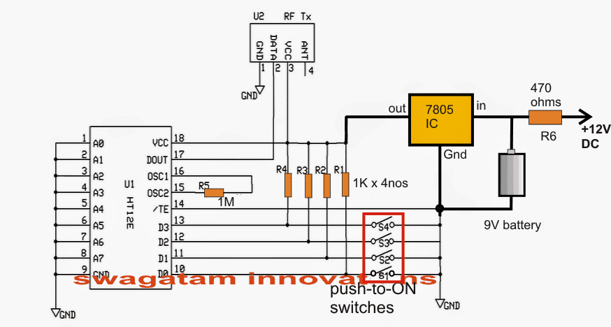 Circuito ATS de Controle Remoto - Troca de Rede/Gerador Sem Fio 3 2) O Transmissor (Tx) Circuito: