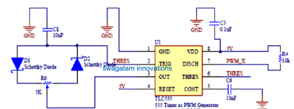 Circuito de controle remoto Quadcopter sem MCU 7 Circuito PWM IC 555